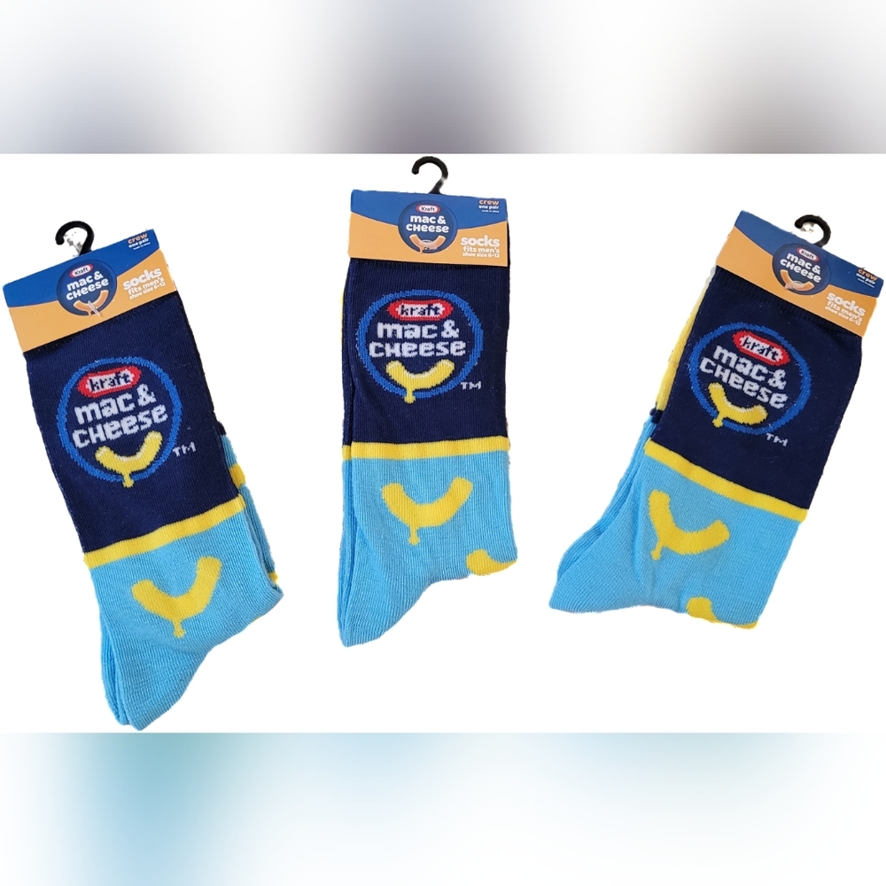 3 Pairs Kraft Mac & Cheese Men's Graphic Socks - NWT